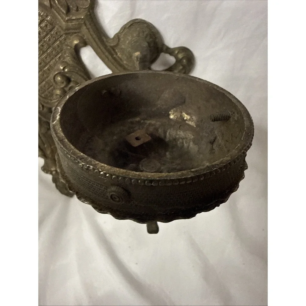 Antique 19th Century Neoclassical Ornate Bronze Double Arm Light Candle Sconce